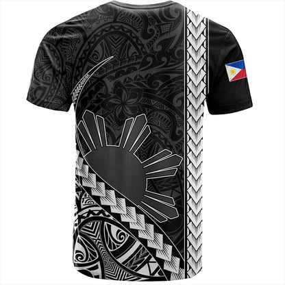 Philippines T-Shirt Tribal Polynesian Sun Gray