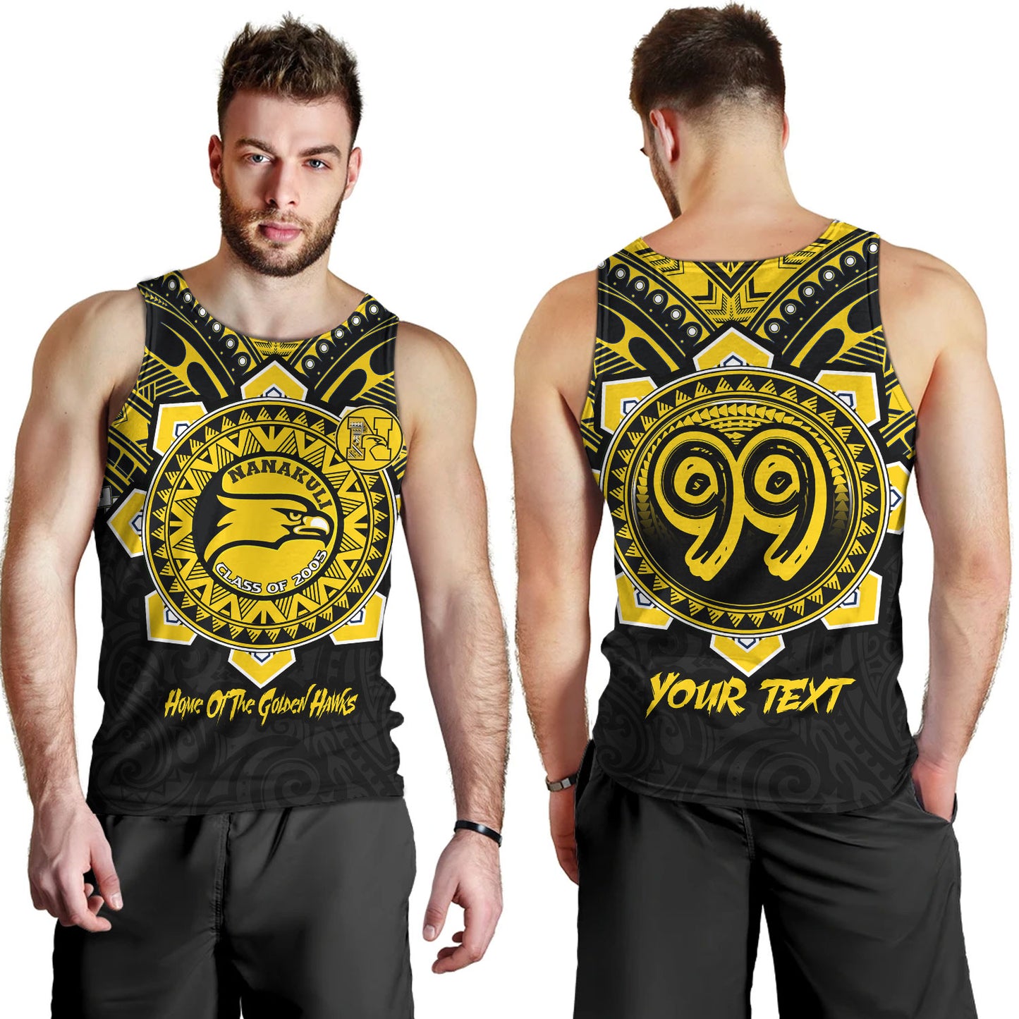 Hawaii Tank Top Custom Nanakuli High & Intermediate School Home Of Golden Hawks Tribal Style