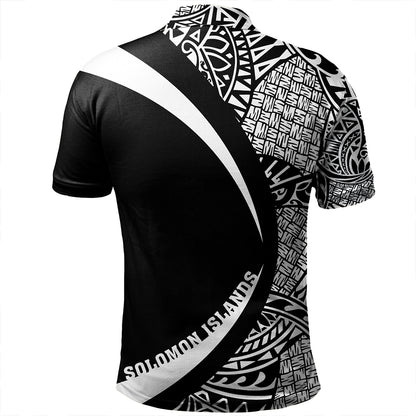 Solomon Islands Polo Shirt Coat Of Arm Lauhala White Circle
