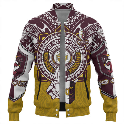 Hawaii Baseball Jacket Custom James B. Castle High School Super Castle Knights Tribal Style