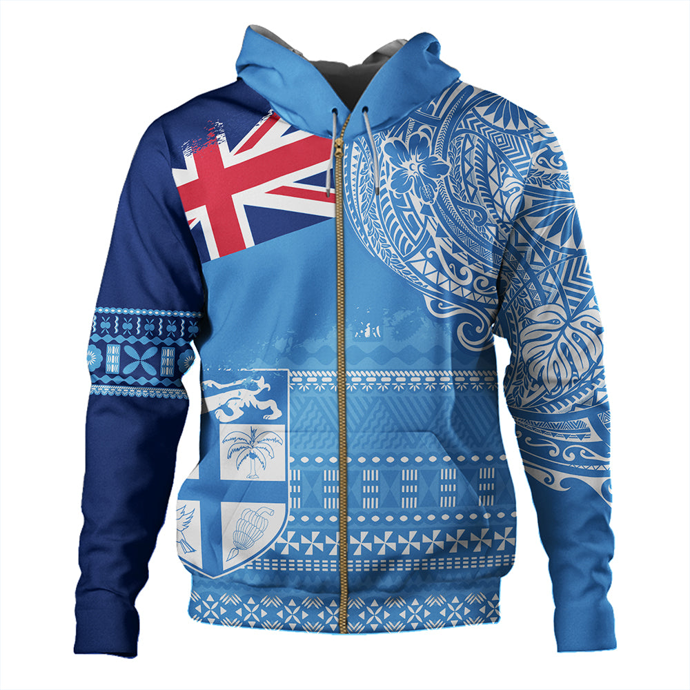 Fiji Hoodie Polynesian Flag With Coat Of Arms