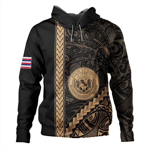 Hawaii Hoodie Tribal Polynesian Coat Of Arms Gold