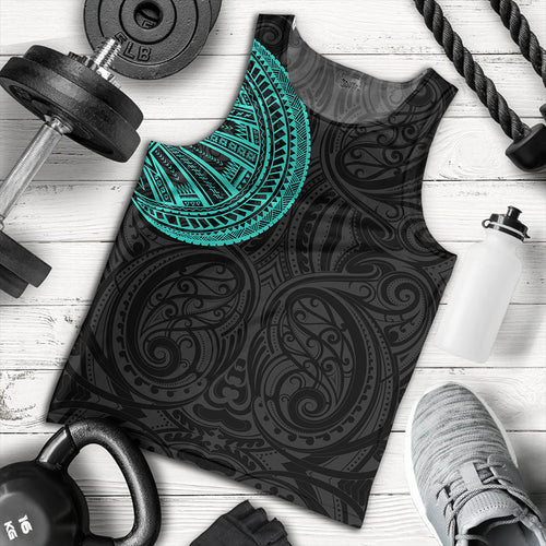 Samoa Tribal Maori Tattoo Roman Reigns Tank Top Turquoise