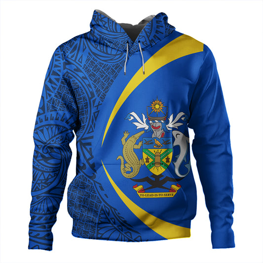 Solomon Islands Hoodie Coat Of Arm Lauhala Circle