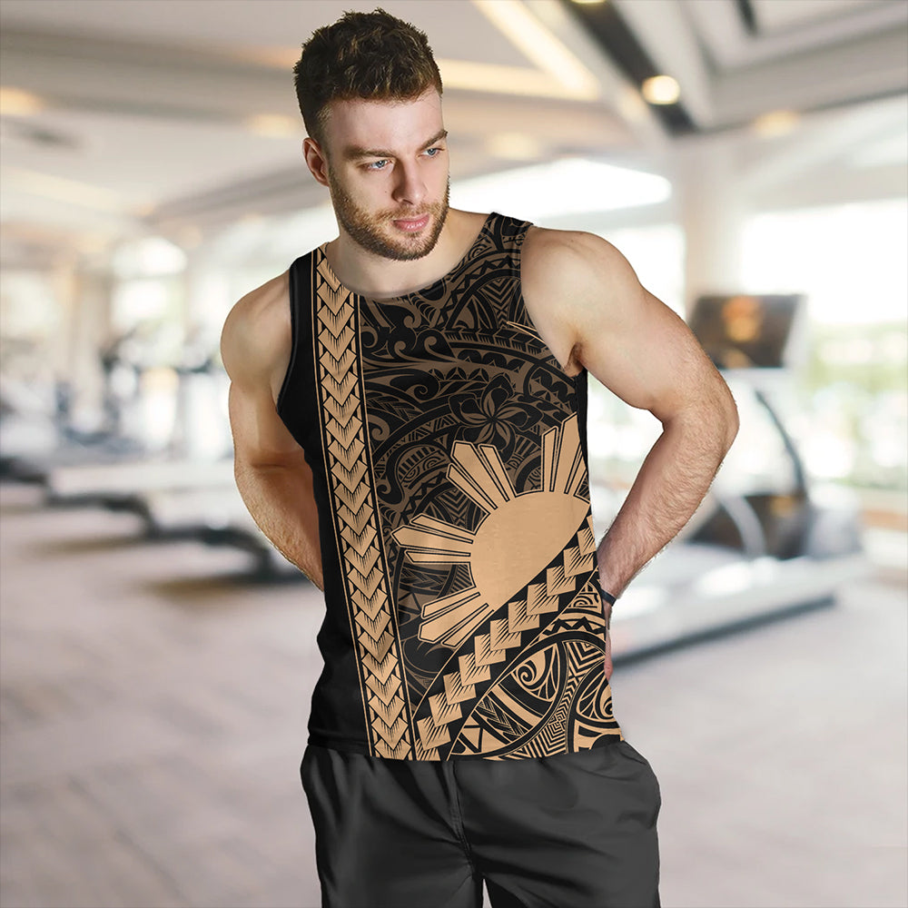 Philippines Tank Top Tribal Polynesian Sun Gold