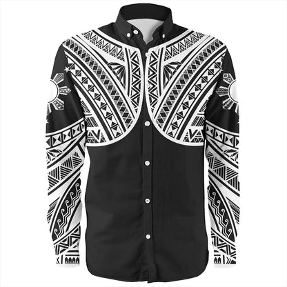 Philippines Long Sleeve Shirt Sun Star Warrior Style White