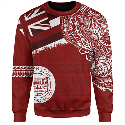 Hawaii Sweatshirt Farrington High School Flag With Crest Style