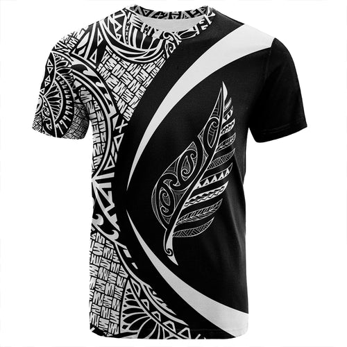 New Zealand T-Shirt Silver Fern Lauhala White Circle