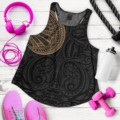 Samoa Tribal Maori Tattoo Roman Reigns Women Tank Gold