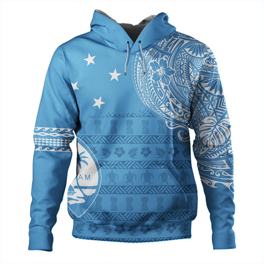 Guam Hoodie Micronesian Flag With Coat Of Arms