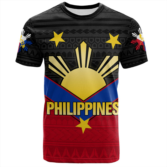 Philippines T-Shirt Custom - Philippines Sun Star Sport Style Polynesian