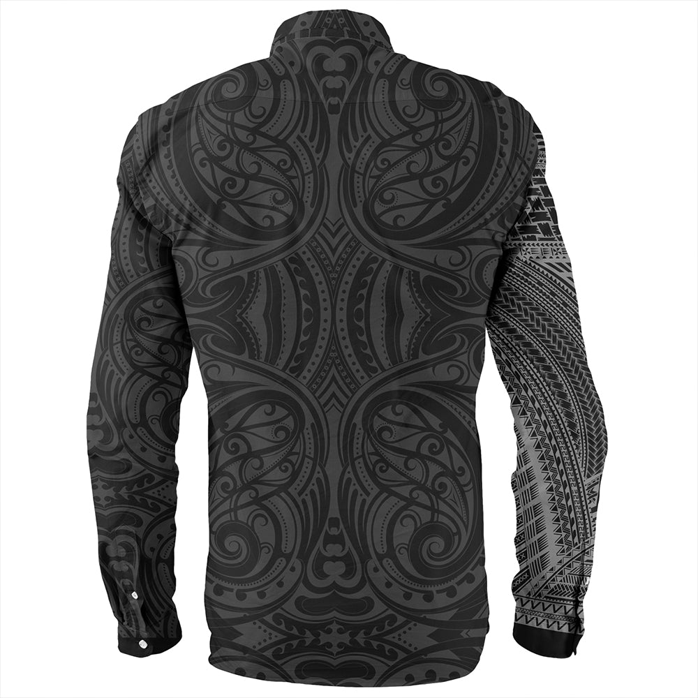 Samoa Tribal Maori Tattoo Roman Reigns Long Sleeve Shirt Gray