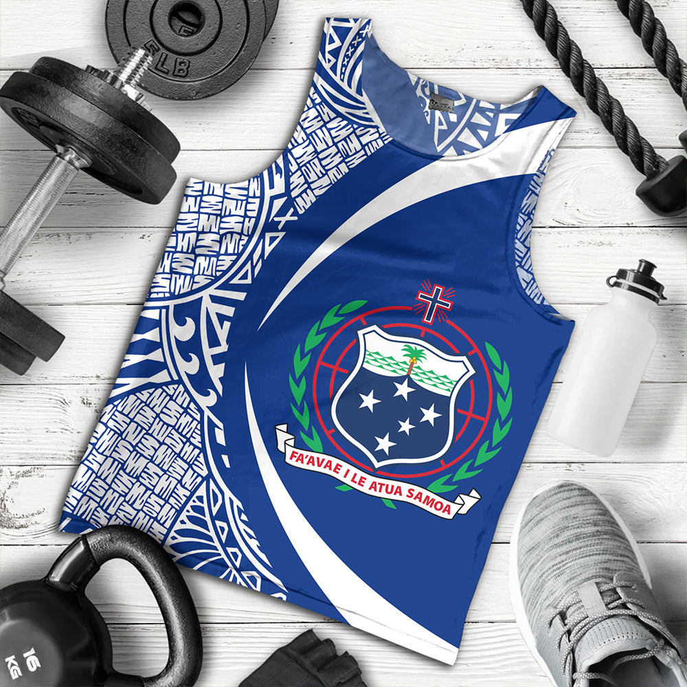 Samoa Tank Top Coat Of Arm Lauhala Rugby Circle