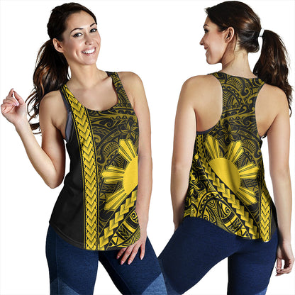 Philippines Women Tank Tribal Polynesian Sun Yellow