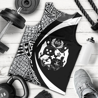 Tonga Tank Top Coat Of Arm Lauhala White Ver 2 Circle