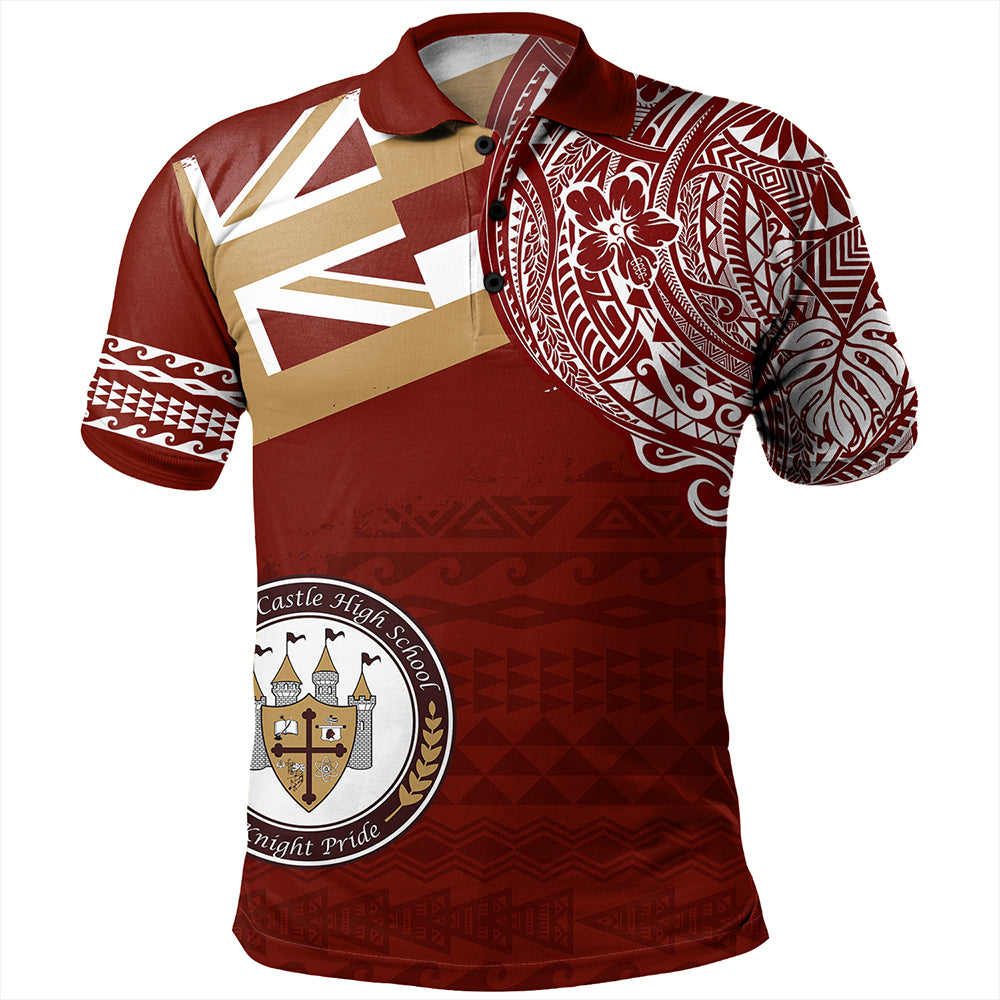 Hawaii Polo Shirt James B. Castle High School With Crest Style