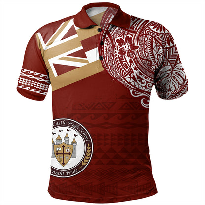 Hawaii Polo Shirt James B. Castle High School With Crest Style