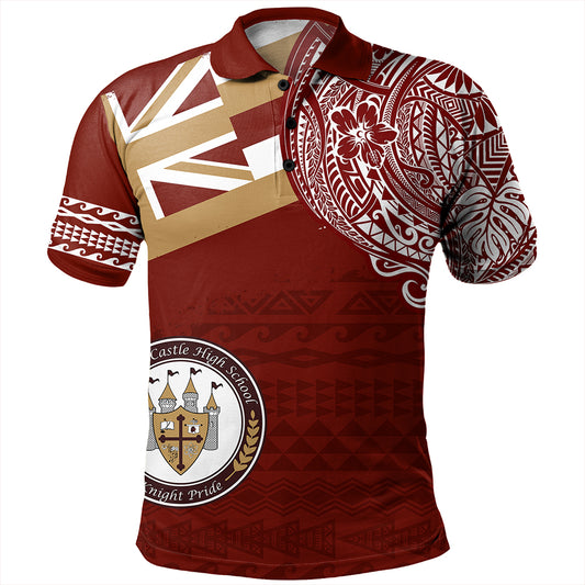 Hawaii Polo Shirt James B. Castle High School With Crest Style