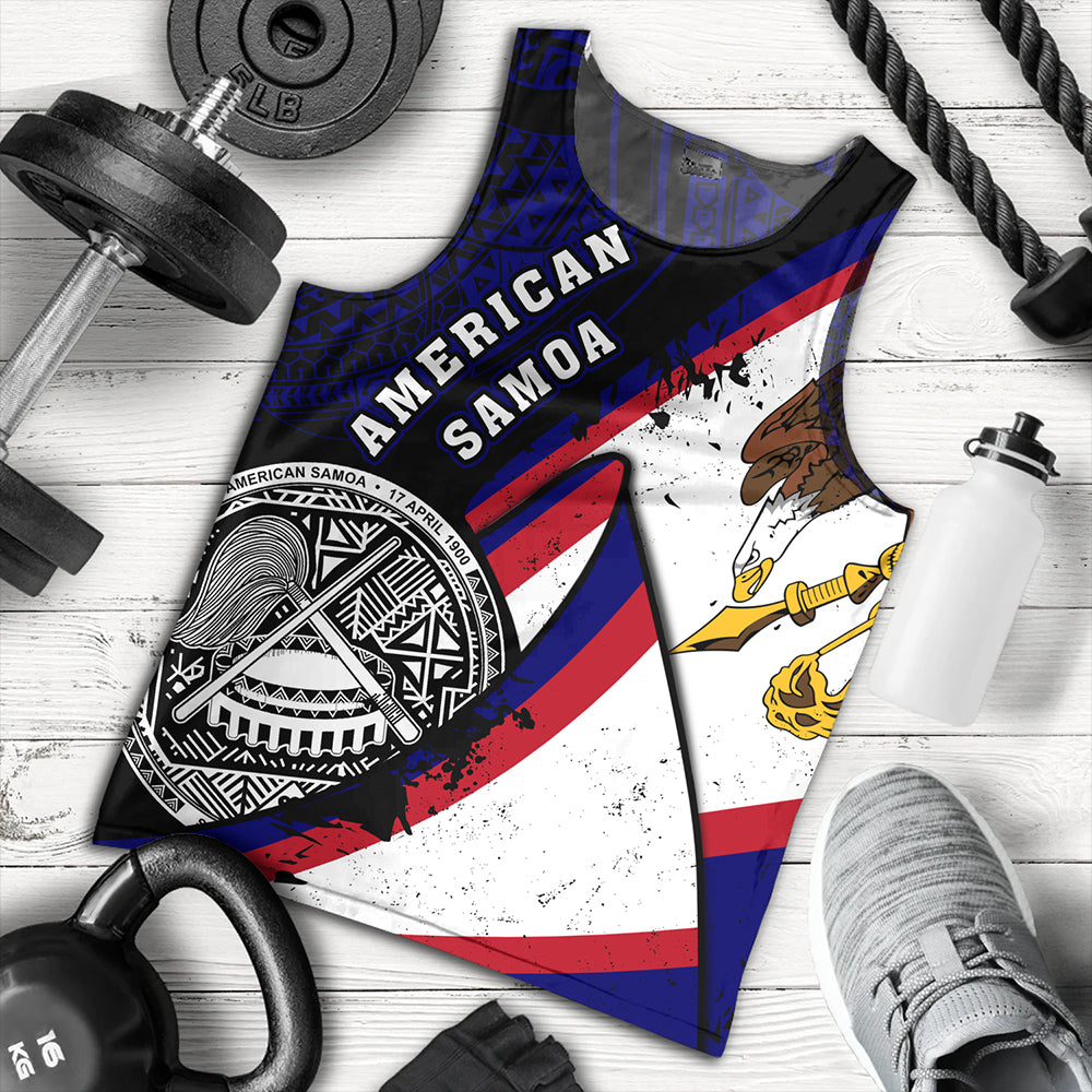American Samoa Tank Top Polynesia Flag Shoul Style