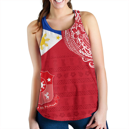 Philippines Women Tank Polynesian Flag With Coat Of Arms