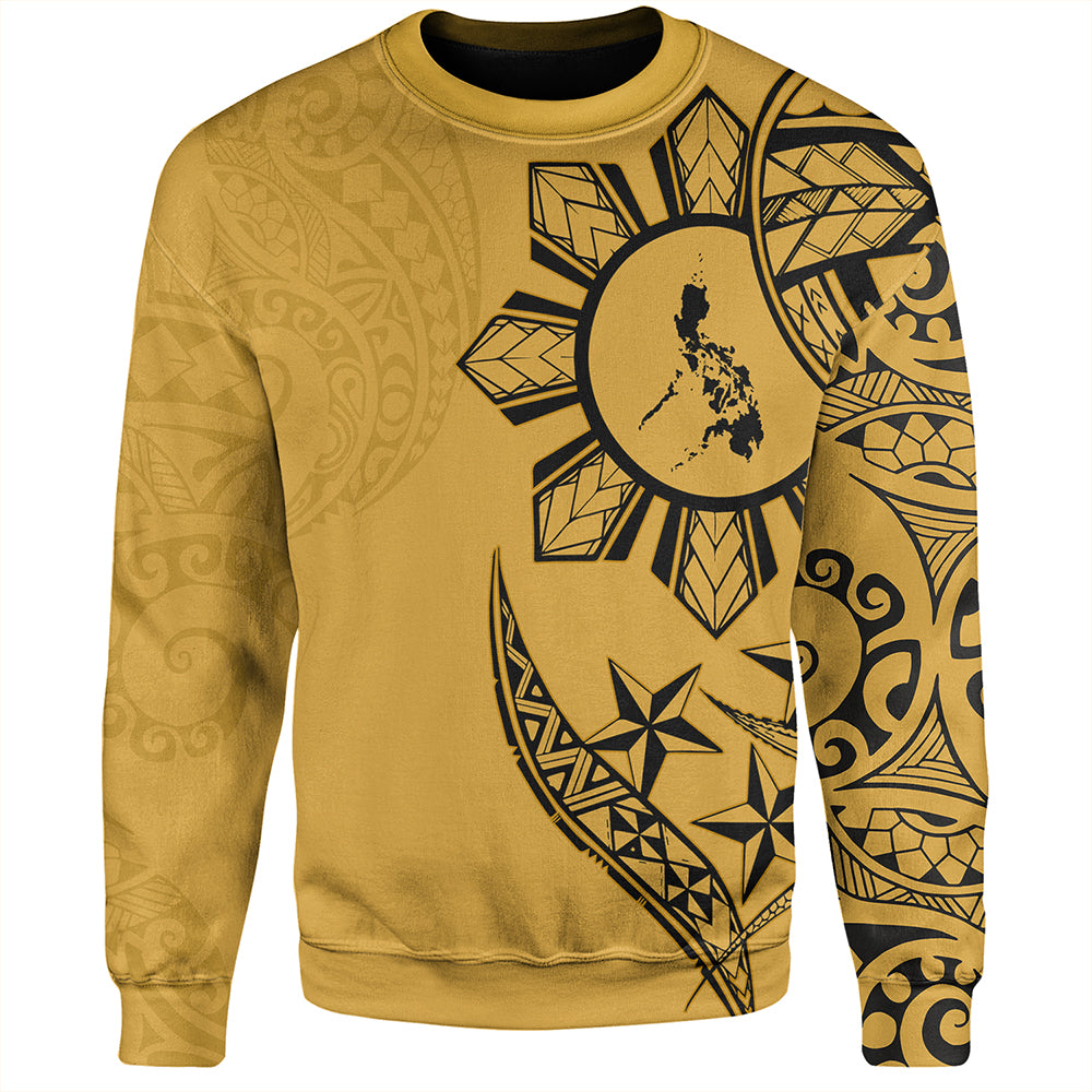 Philippines Sweatshirt Tribal Sun In My Heart Gold Style