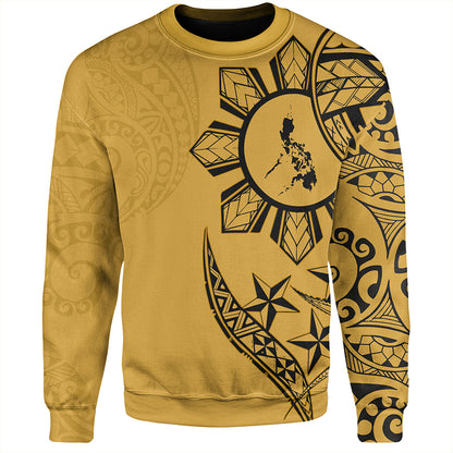 Philippines Sweatshirt Tribal Sun In My Heart Gold Style