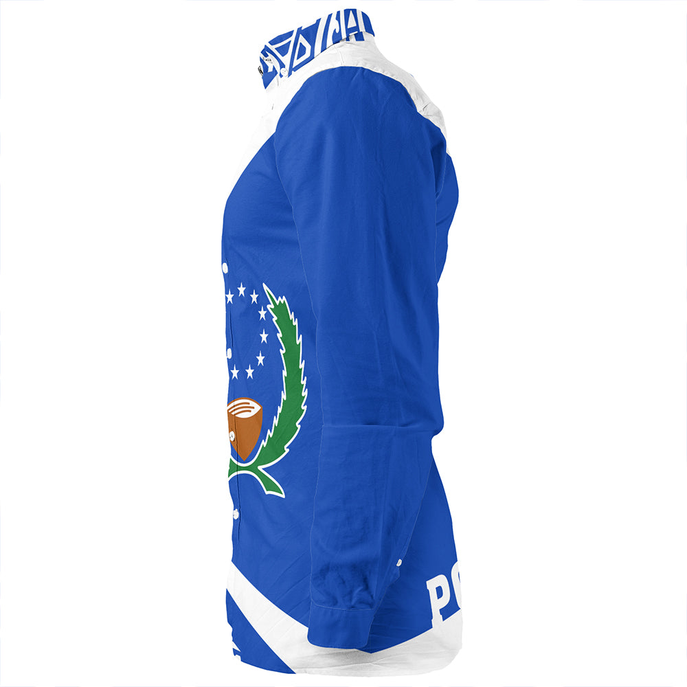 Pohnpei Long Sleeve Shirt Coat Of Arm Lauhala Circle