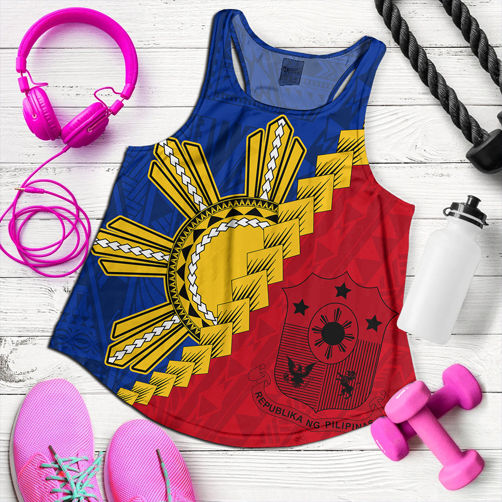 Philippines Women Tank Philippines Sun Polynesian With Flag