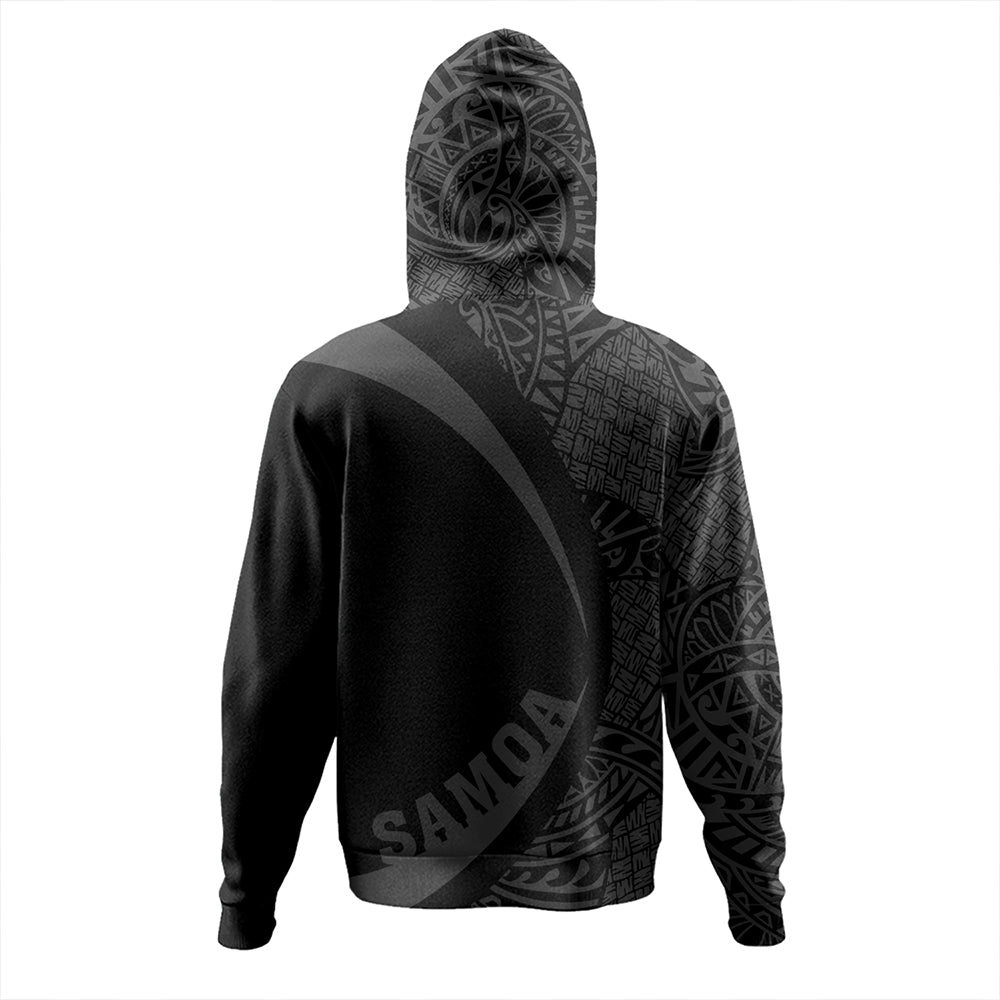 Samoa Hoodie Coat Of Arm Lauhala Gray Circle