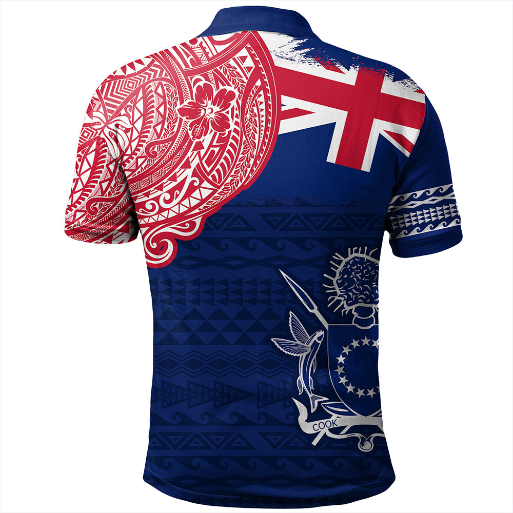 Cook Islands Polo Shirt Polynesian Flag With Coat Of Arms