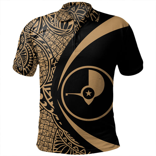 Yap Polo Shirt Coat Of Arm Lauhala Gold Circle