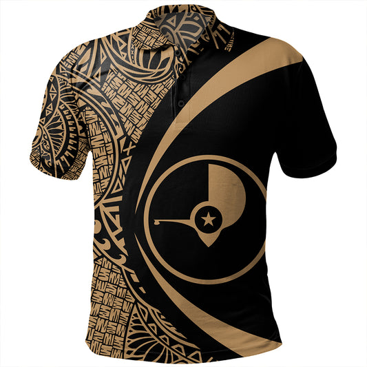 Yap Polo Shirt Coat Of Arm Lauhala Gold Circle