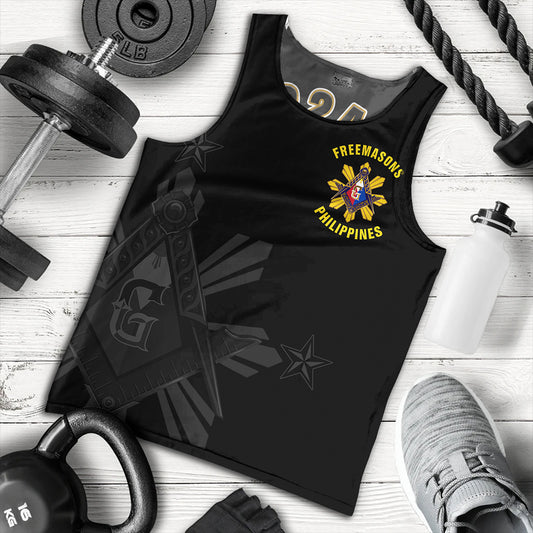 Philippines Tank Top Freemasons Filipino Star Letter Style
