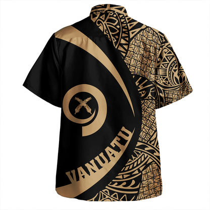 Vanuatu Hawaiian Shirt Coat Of Arm Lauhala Gray Circle