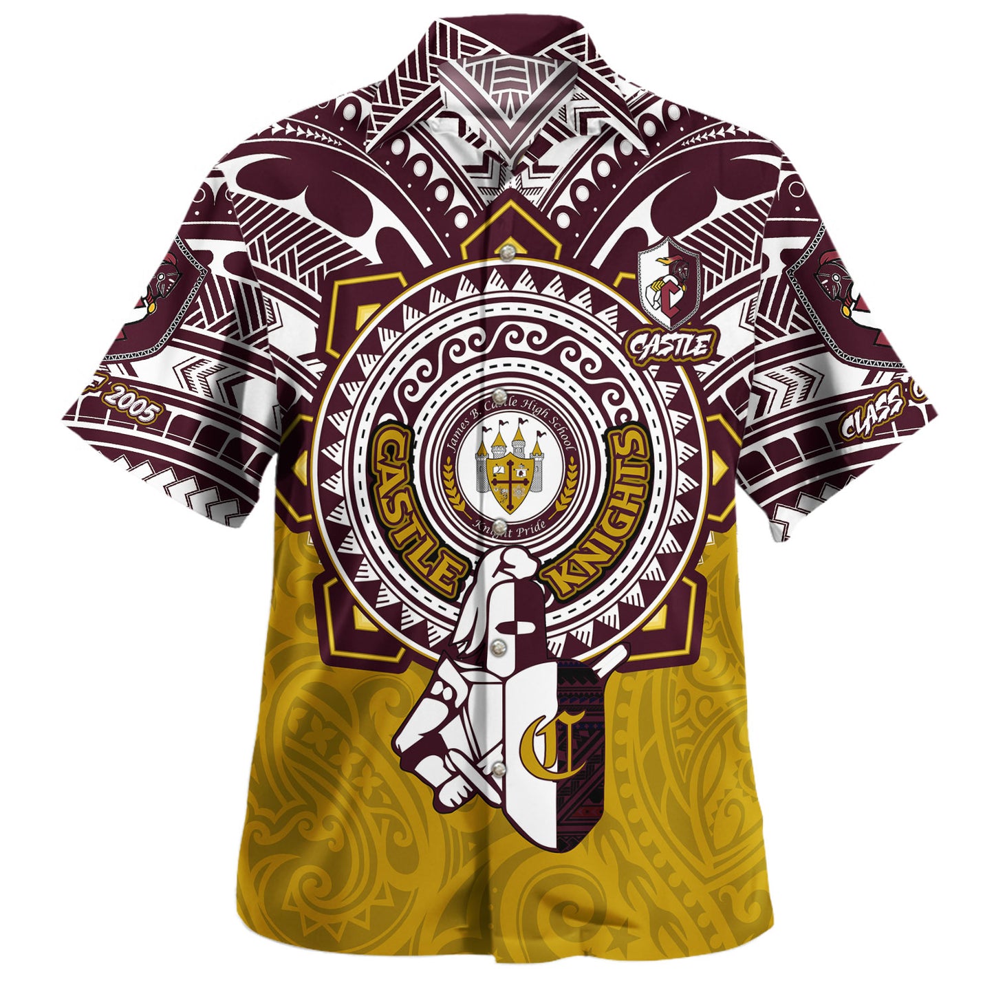 Hawaii Hawaiian Shirt Custom James B. Castle High School Super Castle Knights Tribal Style