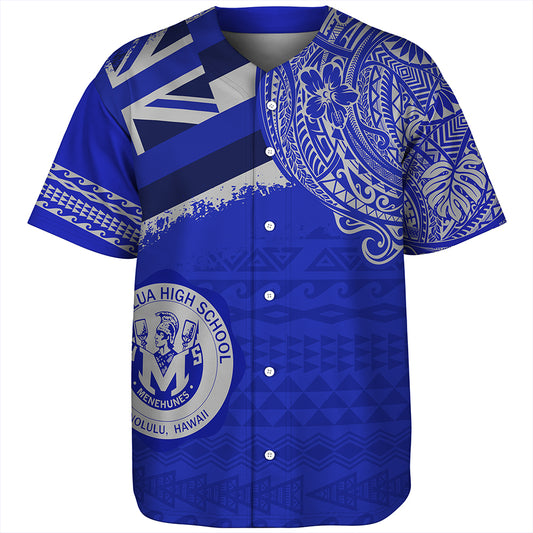 Hawaii Baseball Shirt Moanalua High School Flag With Crest Style