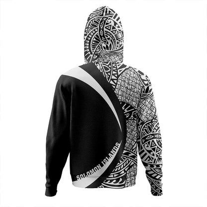 Solomon Islands Hoodie Coat Of Arm Lauhala White Circle