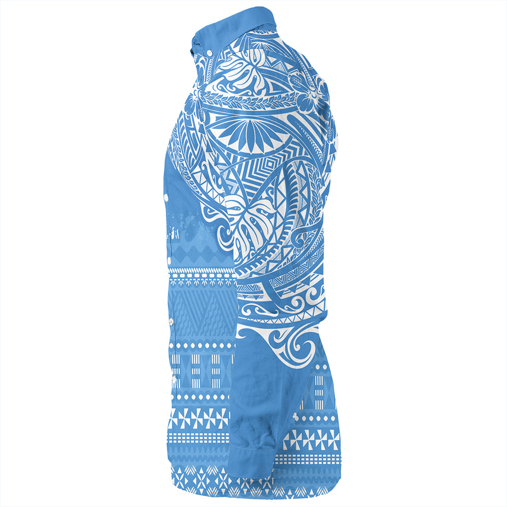 Fiji Long Sleeve Shirt Polynesian Flag With Coat Of Arms
