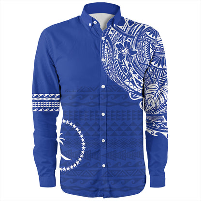 Chuuk Long Sleeve Shirt Polynesian Flag With Coat Of Arms