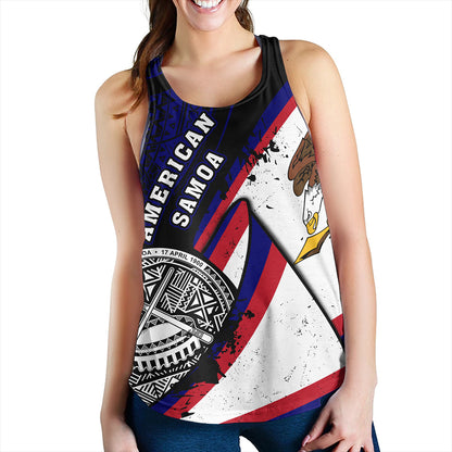 American Samoa Women Tank Polynesia Flag Shoul Style