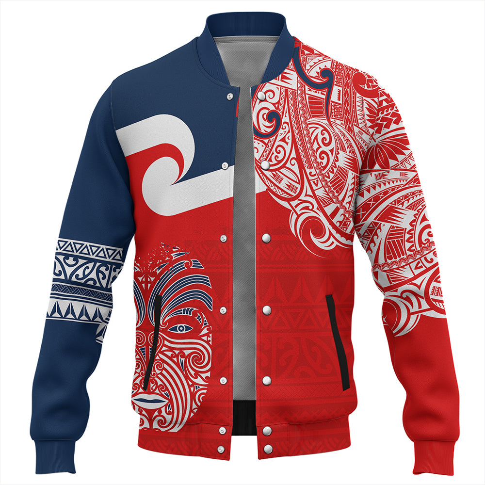 New Zealand Baseball Jacket Tino Rangatiratanga Maori Mask