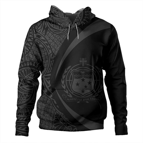 Samoa Hoodie Coat Of Arm Lauhala Gray Circle