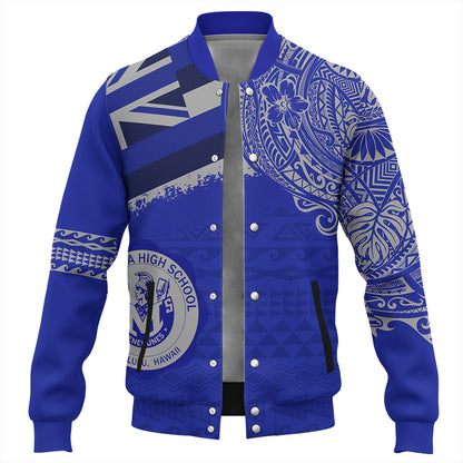 Hawaii Baseball Jacket Moanalua High School Flag With Crest Style