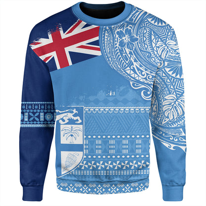 Fiji Sweatshirt Polynesian Flag With Coat Of Arms