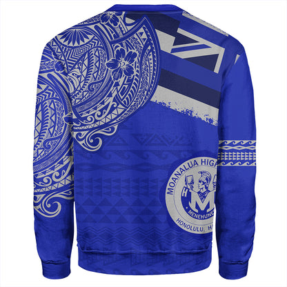Hawaii Sweatshirt Moanalua High School Flag With Crest Style