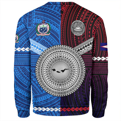 American Samoa And Western Samoa Polynesian Tattoo Together Sweatshirt