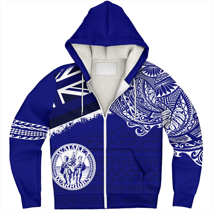 Hawaii Sherpa Hoodie Waiakea High School With Crest Style