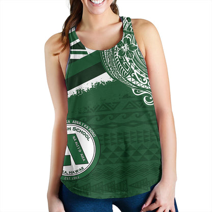 Hawaii Women Tank Aiea High School Flag With Crest Style