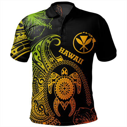 Hawaii Polo Shirt Hawaii Turtle Kanaka Reggae