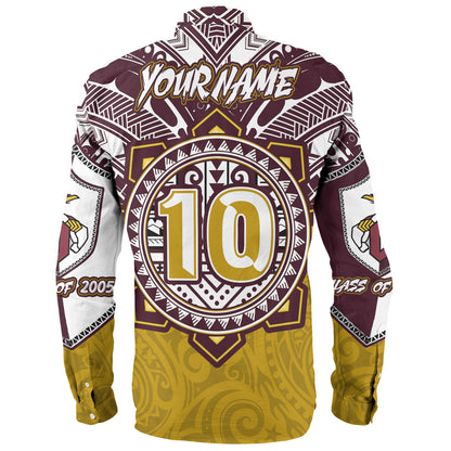 Hawaii Long Sleeve Shirt Custom James B. Castle High School Super Castle Knights Tribal Style